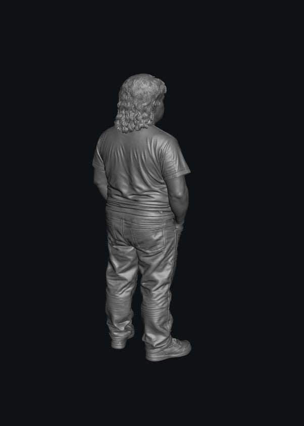 SW2218 Man with Mullet Hair Cut - Casual clothes 1:35/1:32 Scale 'Hand Painted'