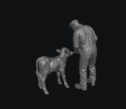 SW9508 Farmer feeding Young Calf