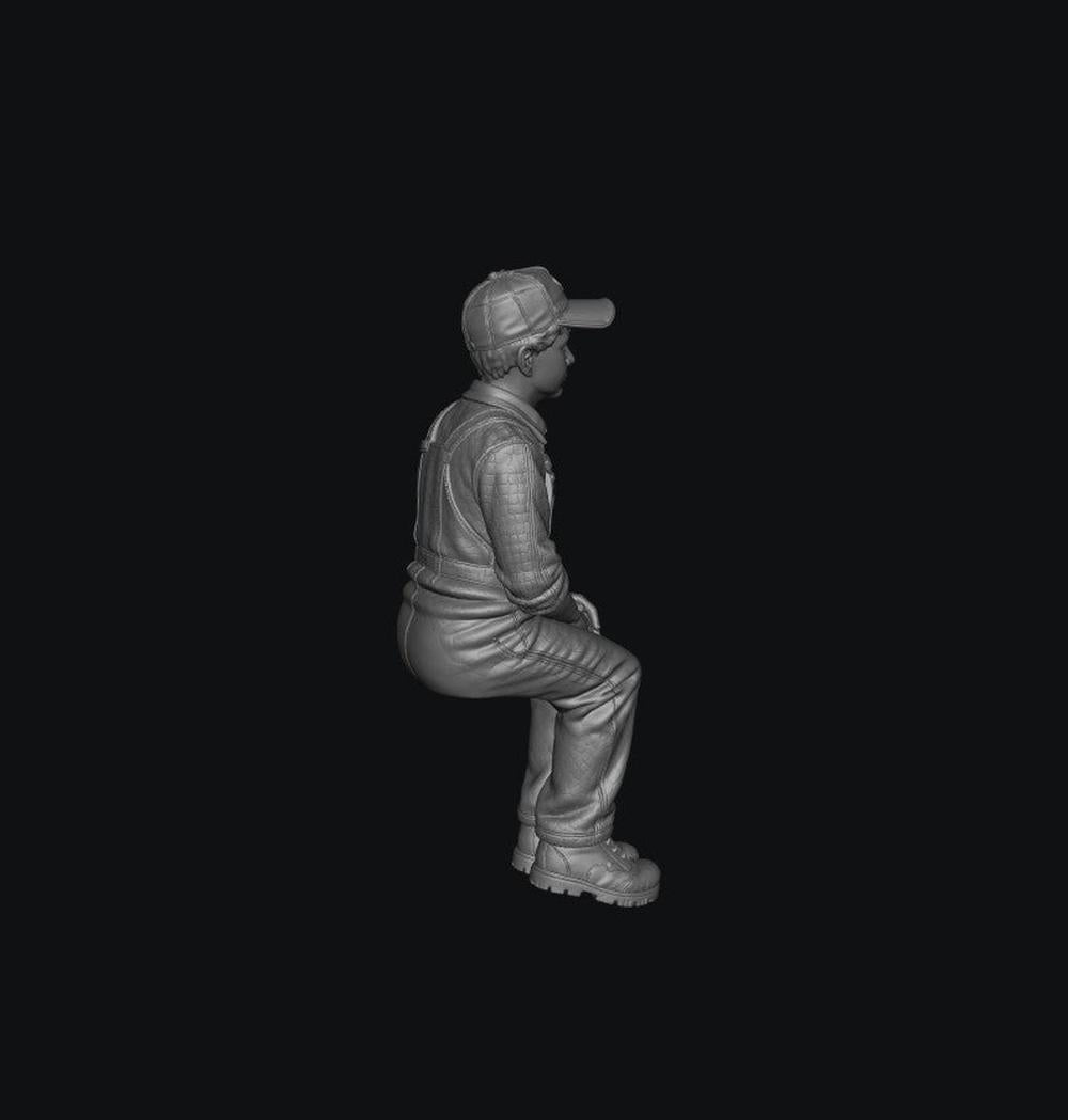 SW9554 1:32 Scale Young Boy Sitting on Tractor Passenger Seat 1:35/1:32 Scale 'Hand Painted'