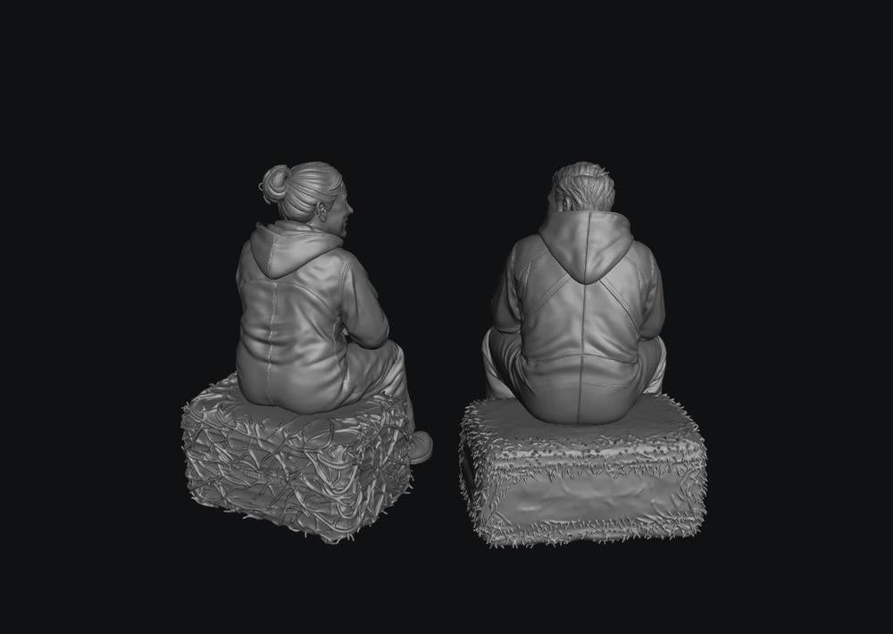 SW8335 Farm Couple taking a Break 1:35/1:32 Scale 'Hand Painted'