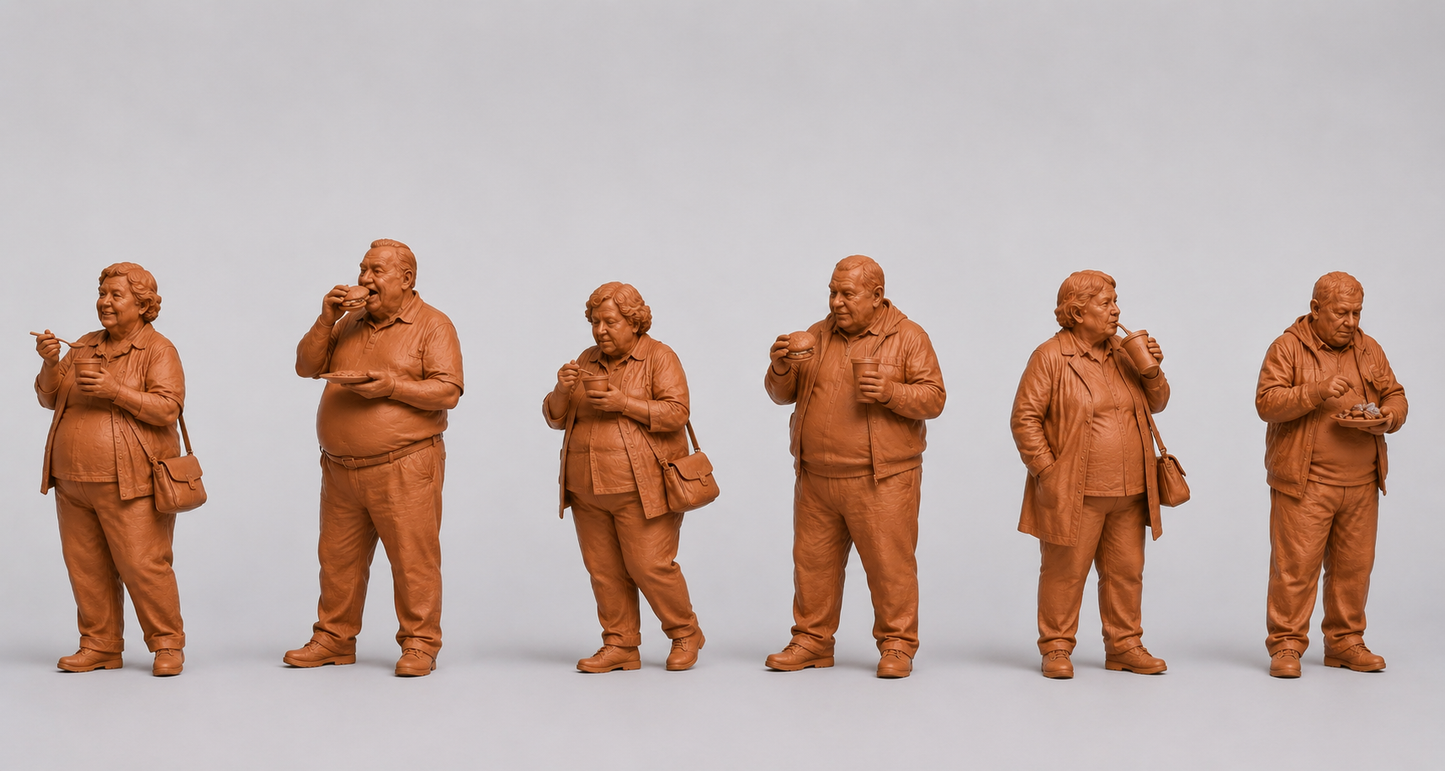 SW9359 People Eating Group 1 1:35/1:32 Scale 'Hand Painted'