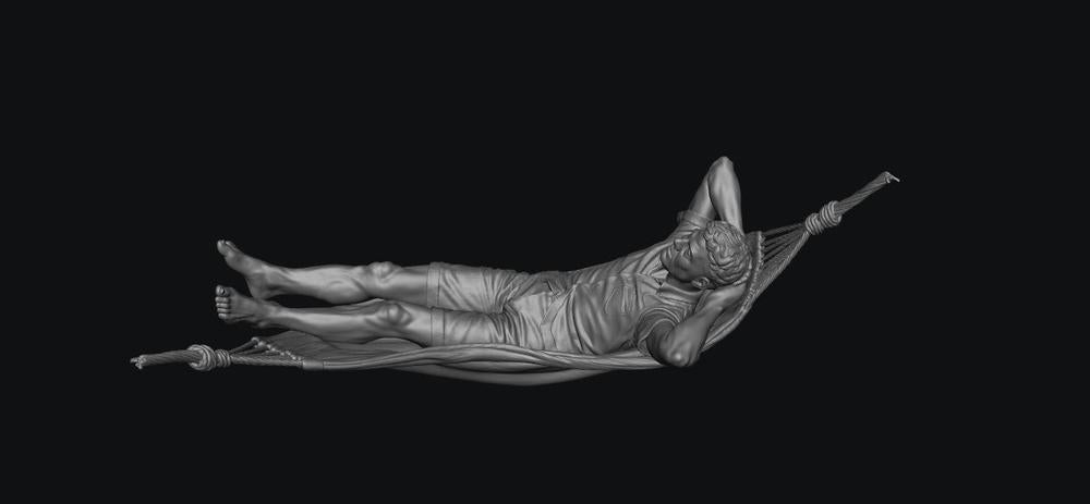 SW9570 Man Relaxing in a Hammock 1:35/1:32 Scale 'Hand Painted'