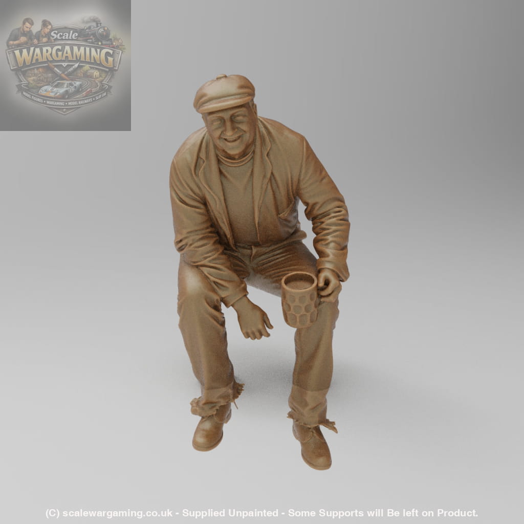 SW9190 Farm Worker sitting with beer - Figure