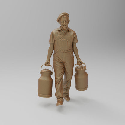 SW3054 Farmer with milk Churns