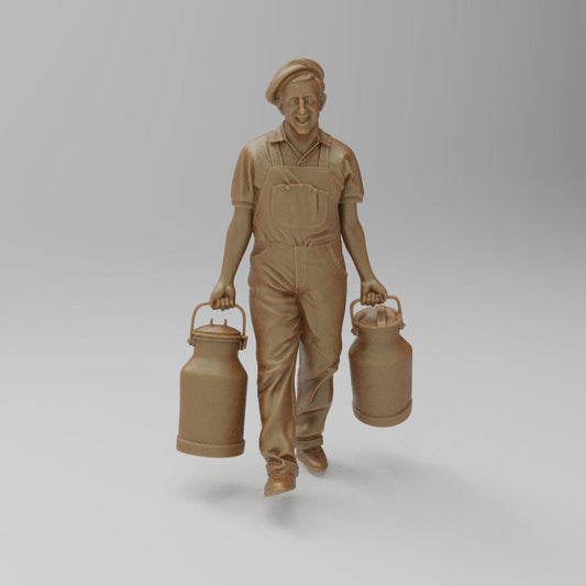 SW3054 Farmer with milk Churns