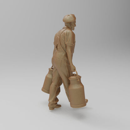 SW3054 Farmer with milk Churns
