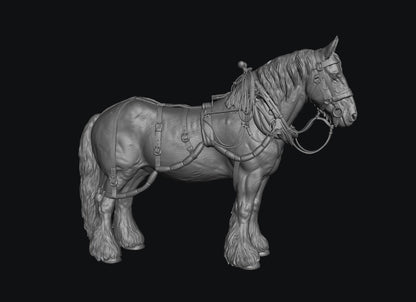 SWF004 Shire Horse A with Canal Boat Pulling Harness