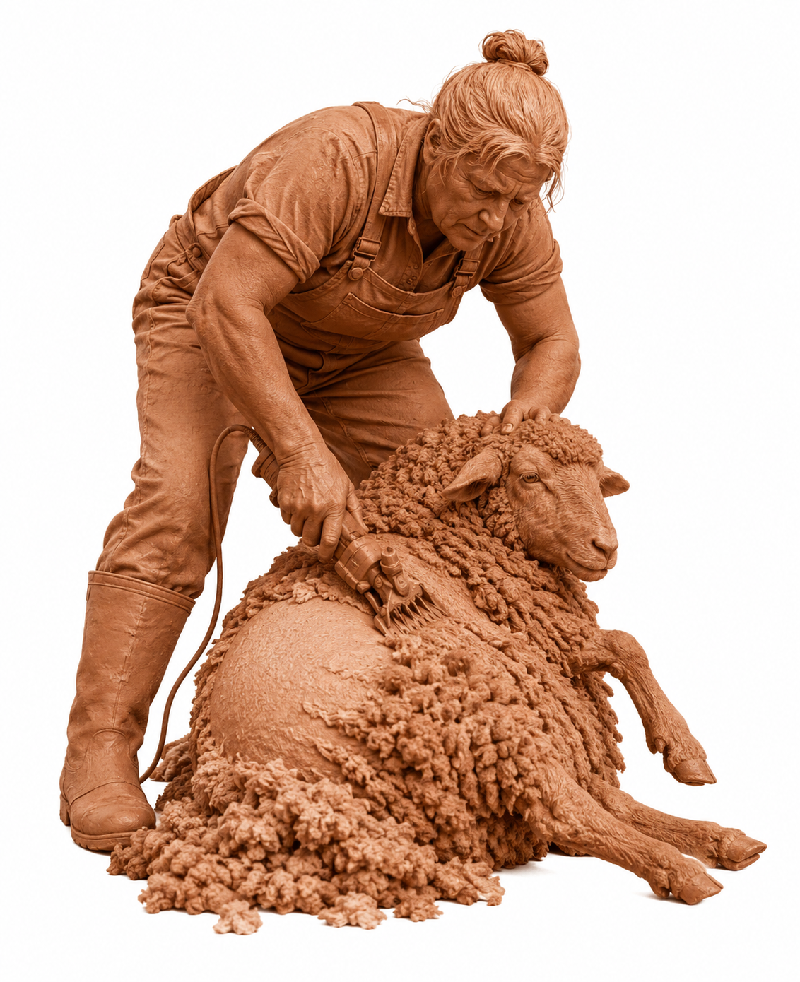 SW9502 Female Farmer Sheering Sheep
