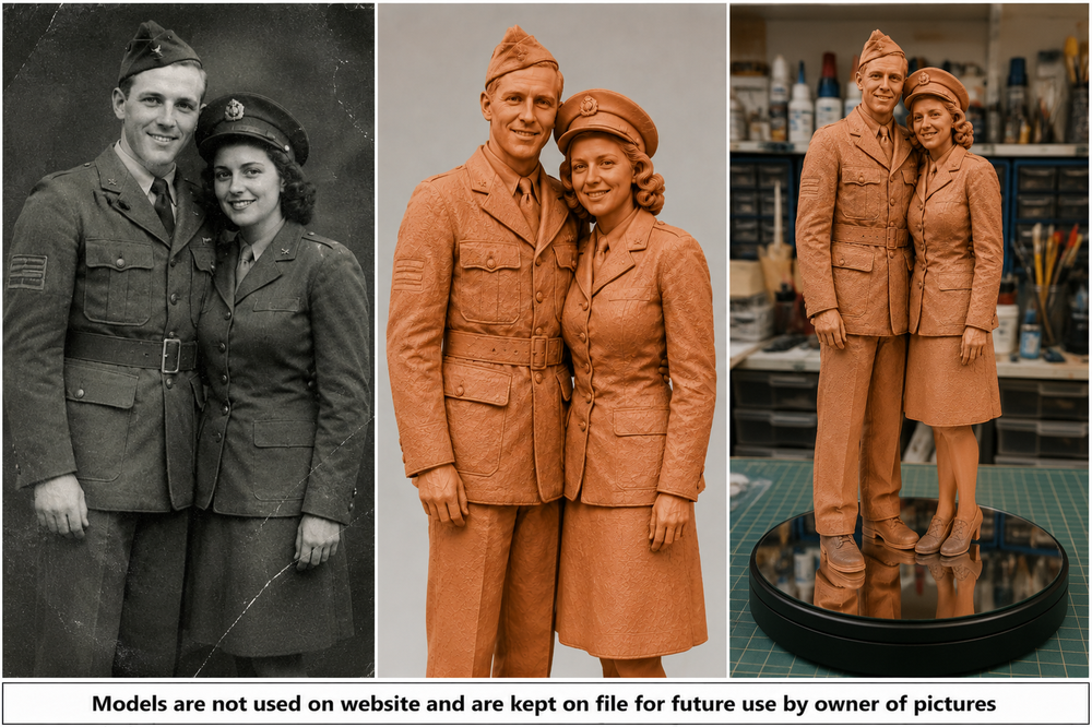 P3D001W Photo to 3D Figure - Create Your Own 3D Model 1:35/1:32 Scale 'Hand Painted'
