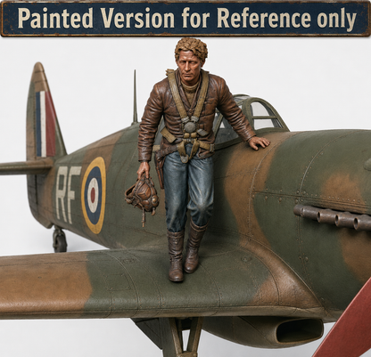 SW9555 WW2 RAF Pilot Getting off Plane 1:35/1:32 Scale 'Hand Painted'