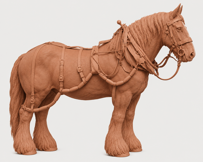 SWF004 Shire Horse A with Canal Boat Pulling Harness