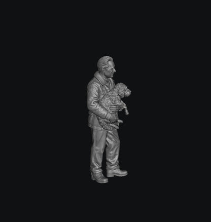 SW1154 WW2 RAF Sergeant Aircrew Holding Dog B 1:35/1:32 Scale 'Hand Painted'
