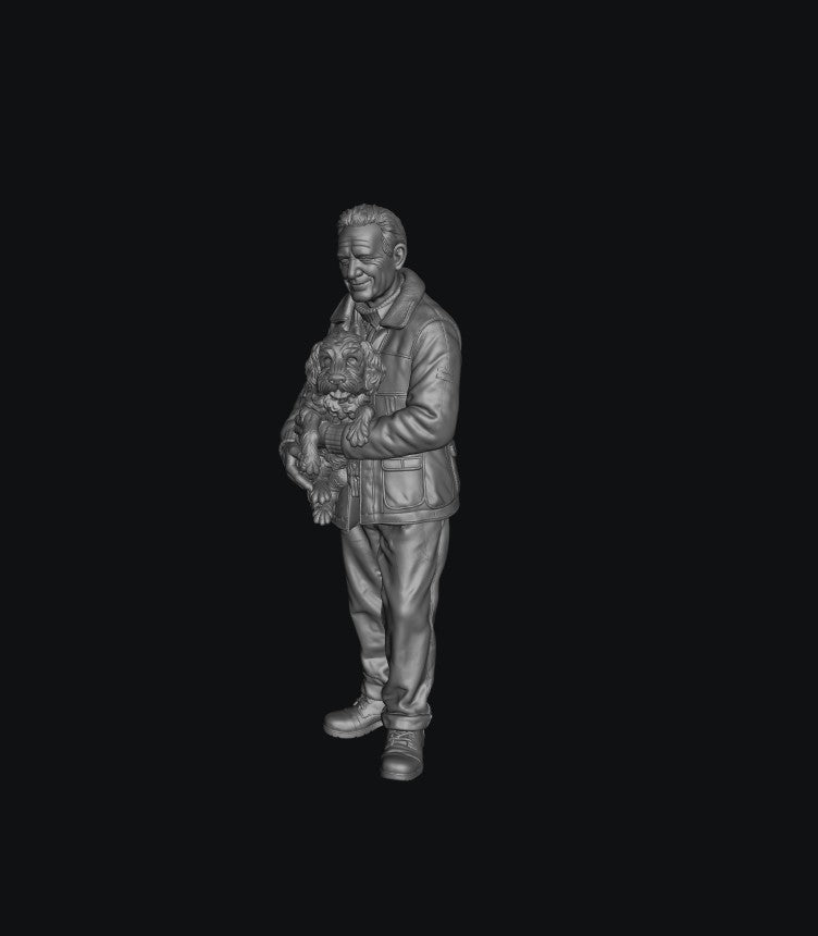 SW1154 WW2 RAF Sergeant Aircrew Holding Dog B 1:35/1:32 Scale 'Hand Painted'
