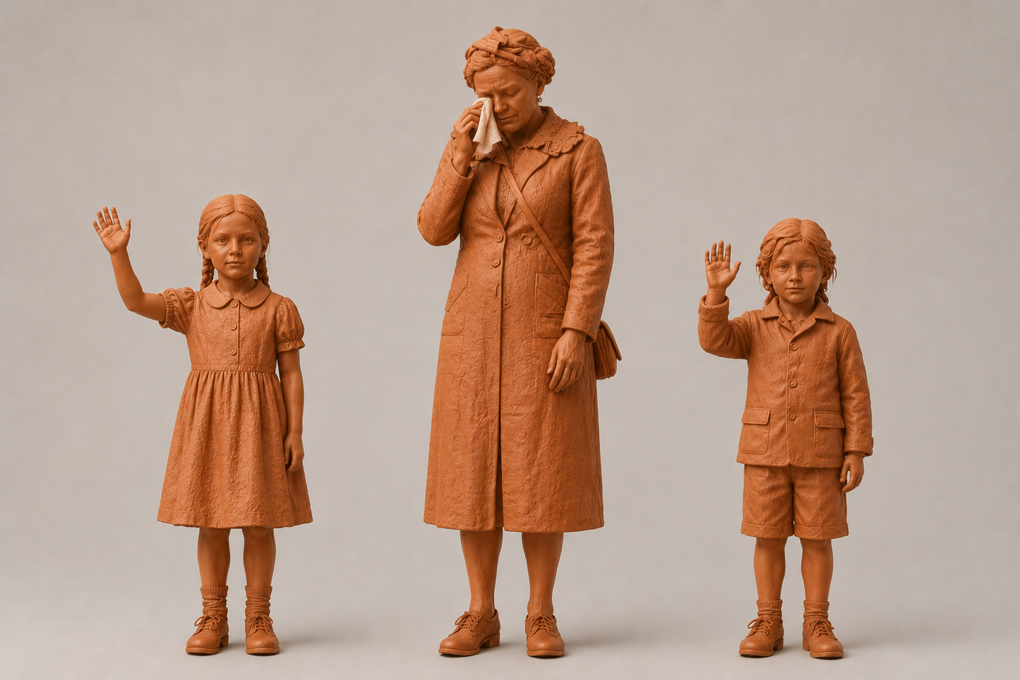 SW8268 1940 Upset Mum and Children Waving Goodbye 1:35/1:32 Scale 'Hand Painted'