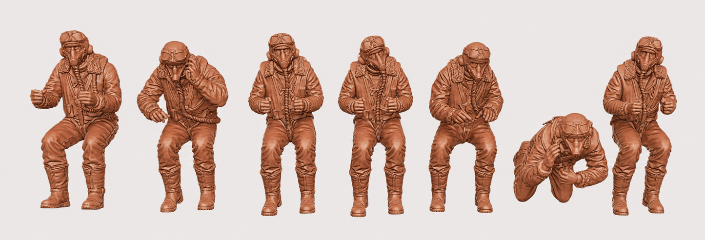 SW2209 WWII RAF Bomber Aircrew Figures 1:35/1:32 Scale 'Hand Painted'