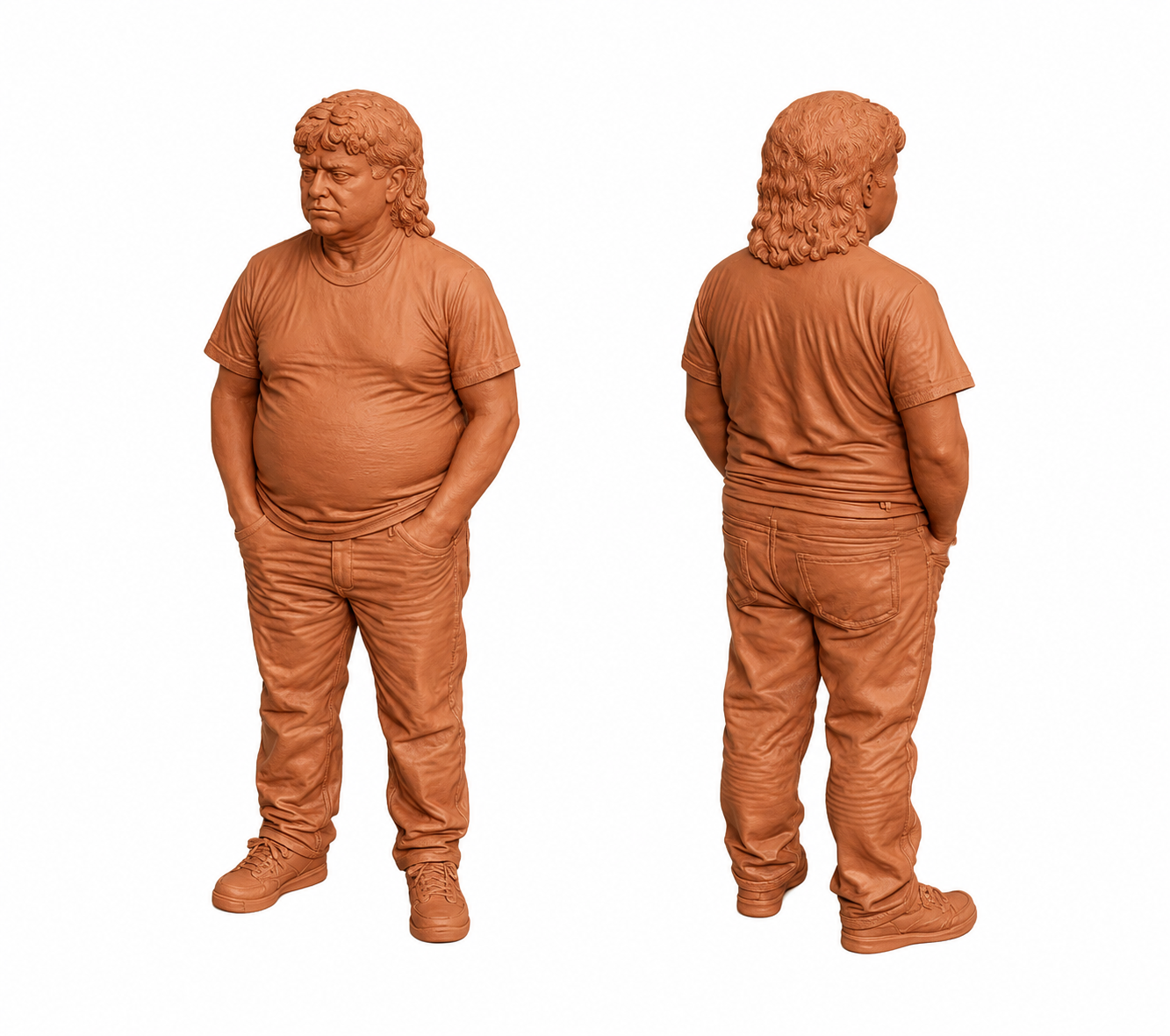 SW2218 Man with Mullet Hair Cut - Casual clothes 1:35/1:32 Scale 'Hand Painted'