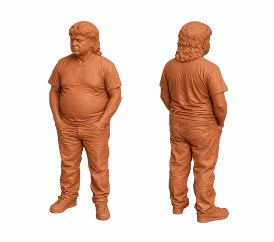 SW2218 Man with Mullet Hair Cut - Casual clothes 1:35/1:32 Scale 'Hand Painted'