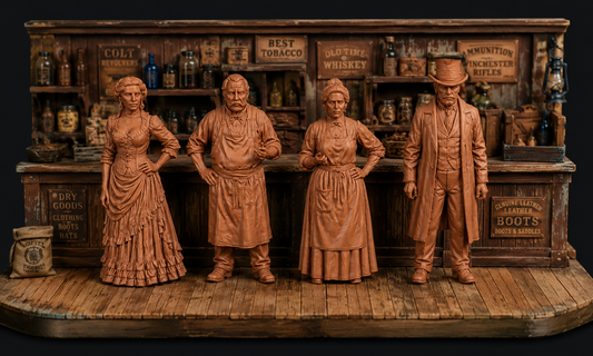 SW3335 Wild West Shop Keepers-Undertaker-Bar Girl