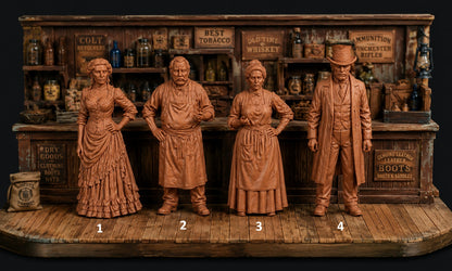 SW3335 Wild West Shop Keepers-Undertaker-Bar Girl