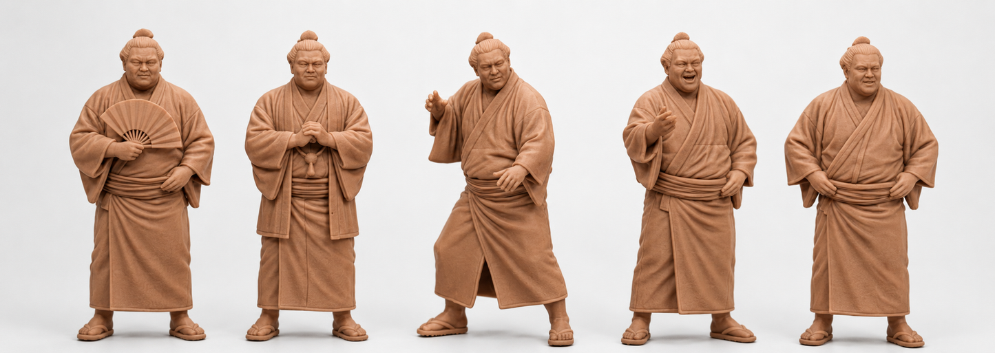 SW9341 Sumo Wrestlers 1:35/1:32 Scale 'Hand Painted'