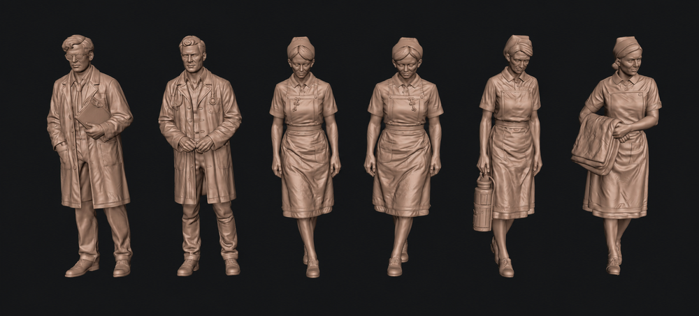 SW9519 Doctors and Nurses 1:35/1:32 Scale 'Hand Painted'