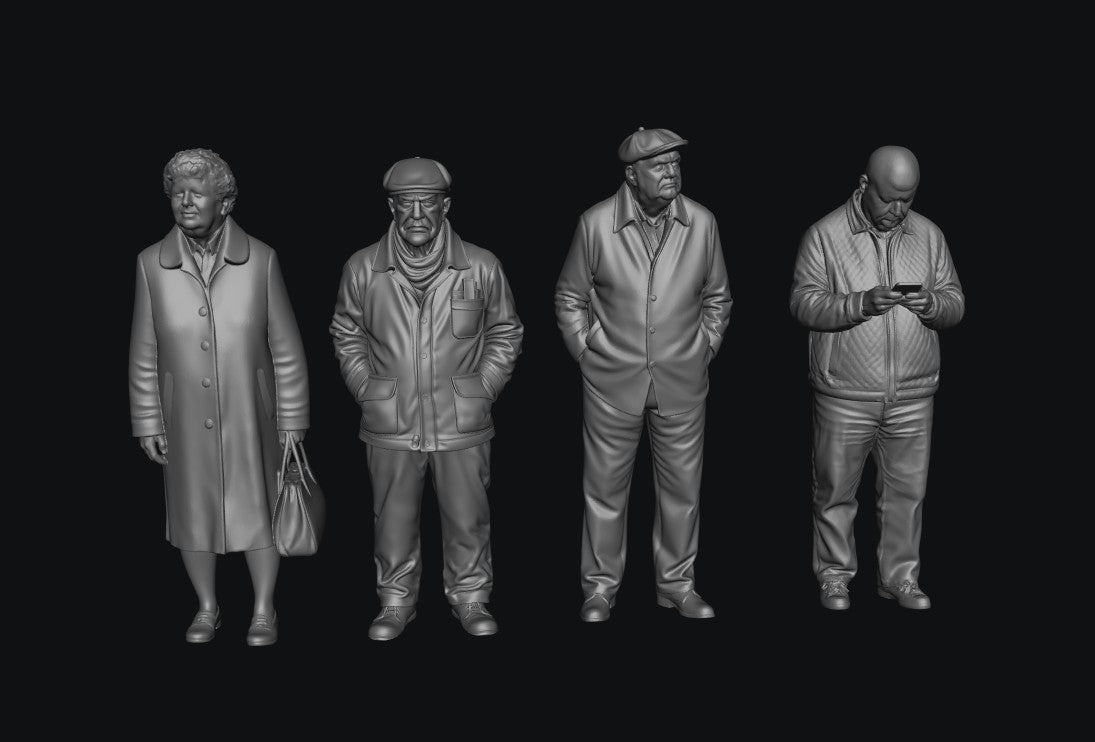 SW5013 Pensioners waiting for Bus 1:35/1:32 Scale 'Hand Painted'