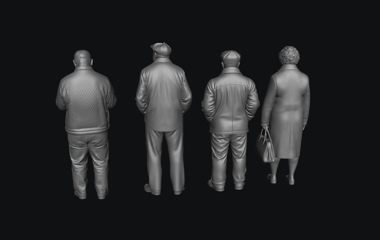 SW5013 Pensioners waiting for Bus 1:35/1:32 Scale 'Hand Painted'