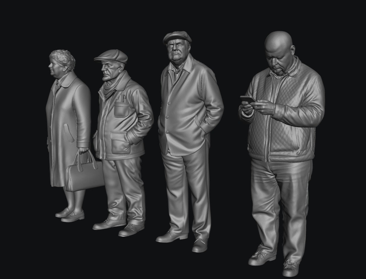 SW5013 Pensioners waiting for Bus 1:35/1:32 Scale 'Hand Painted'