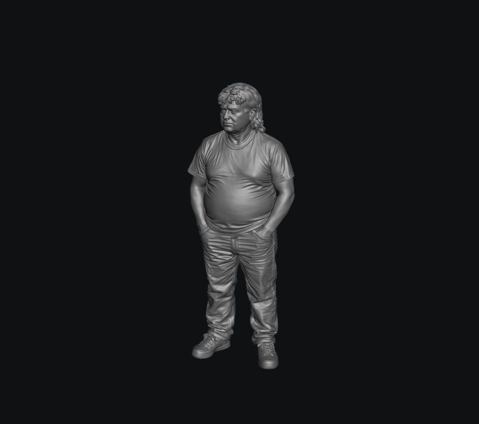SW2218 Man with Mullet Hair Cut - Casual clothes 1:35/1:32 Scale 'Hand Painted'