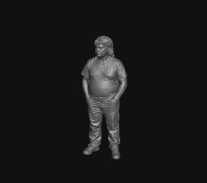 SW2218 Man with Mullet Hair Cut - Casual clothes 1:35/1:32 Scale 'Hand Painted'