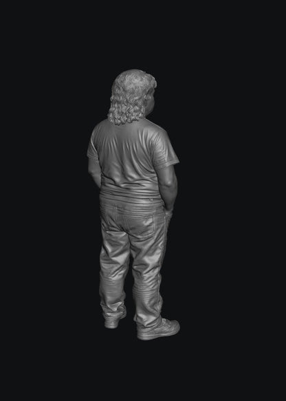 SW2218 Man with Mullet Hair Cut - Casual clothes 1:35/1:32 Scale 'Hand Painted'