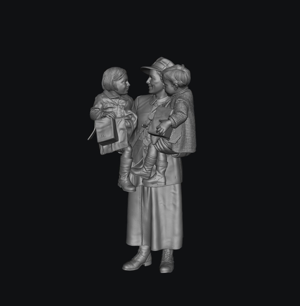 SW9376 WW2 Conductress or Clippie with Child Evacuees