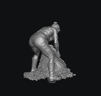 SW9504 Female Farmer wearing Bikini Sheering Sheep