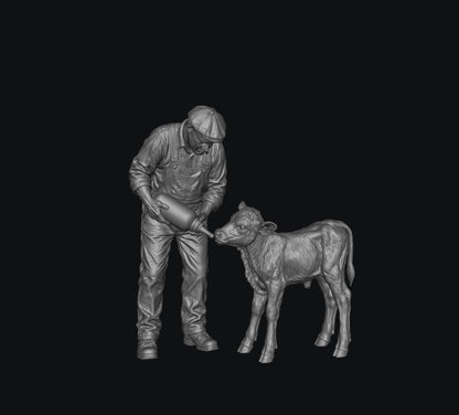 SW9508 Farmer feeding Young Calf