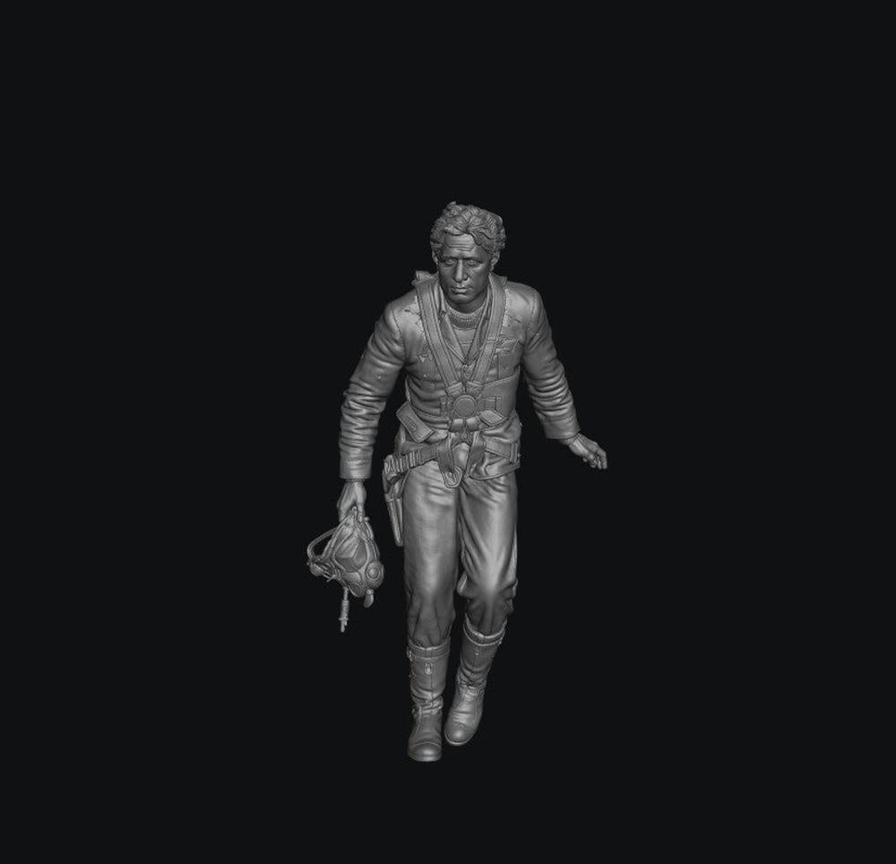SW9555 WW2 RAF Pilot Getting off Plane 1:35/1:32 Scale 'Hand Painted'