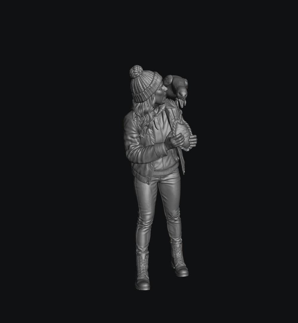 SW9571 Female with Pastie and Seagull Fight 1:35/1:32 Scale 'Hand Painted'