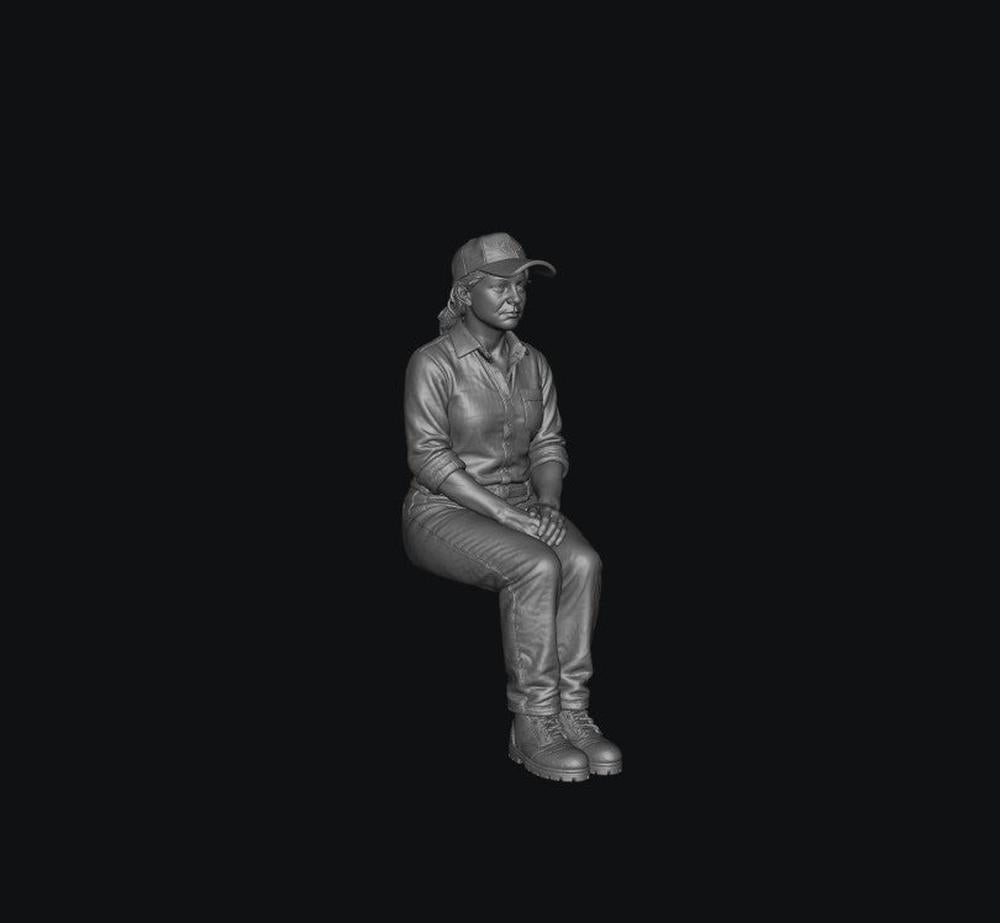 SW9554 1:32 Scale Female Teen Sitting on Tractor Passenger Seat 1:35/1:32 Scale 'Hand Painted'