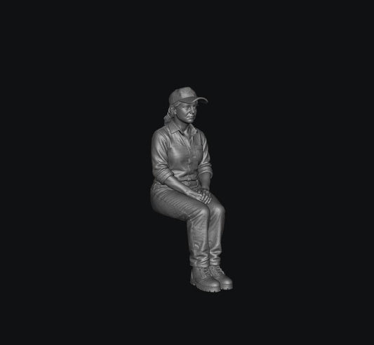 SW9554 1:32 Scale Female Teen Sitting on Tractor Passenger Seat 1:35/1:32 Scale 'Hand Painted'