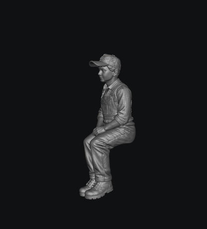 SW9554 1:32 Scale Young Boy Sitting on Tractor Passenger Seat 1:35/1:32 Scale 'Hand Painted'