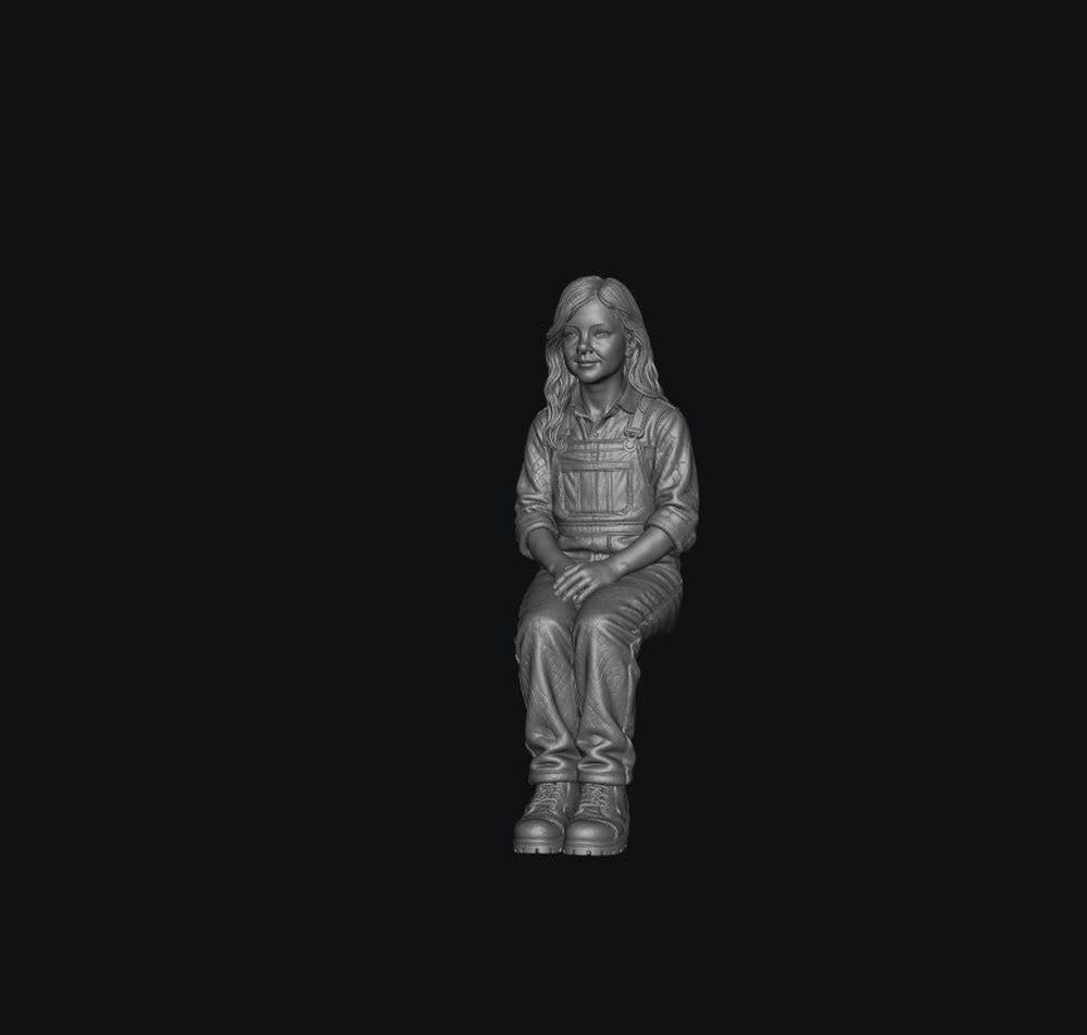 SW9554 1:32 Scale Young Girl Sitting on Tractor Passenger Seat 1:35/1:32 Scale 'Hand Painted'