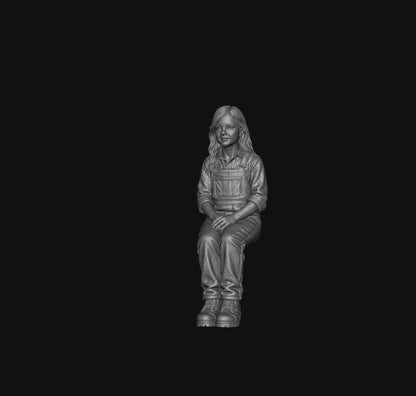 SW9554 1:32 Scale Young Girl Sitting on Tractor Passenger Seat 1:35/1:32 Scale 'Hand Painted'