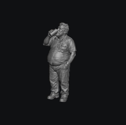 SW9568 People Drinking Fat Male 1 1:35/1:32 Scale 'Hand Painted'