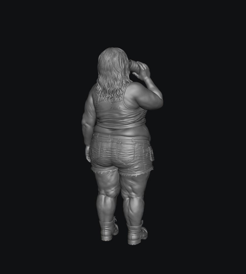 SW9568 People Drinking Fat Female 2 1:35/1:32 Scale 'Hand Painted'