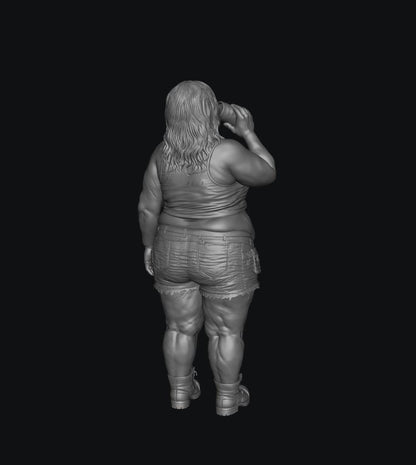 SW9568 People Drinking Fat Female 2 1:35/1:32 Scale 'Hand Painted'