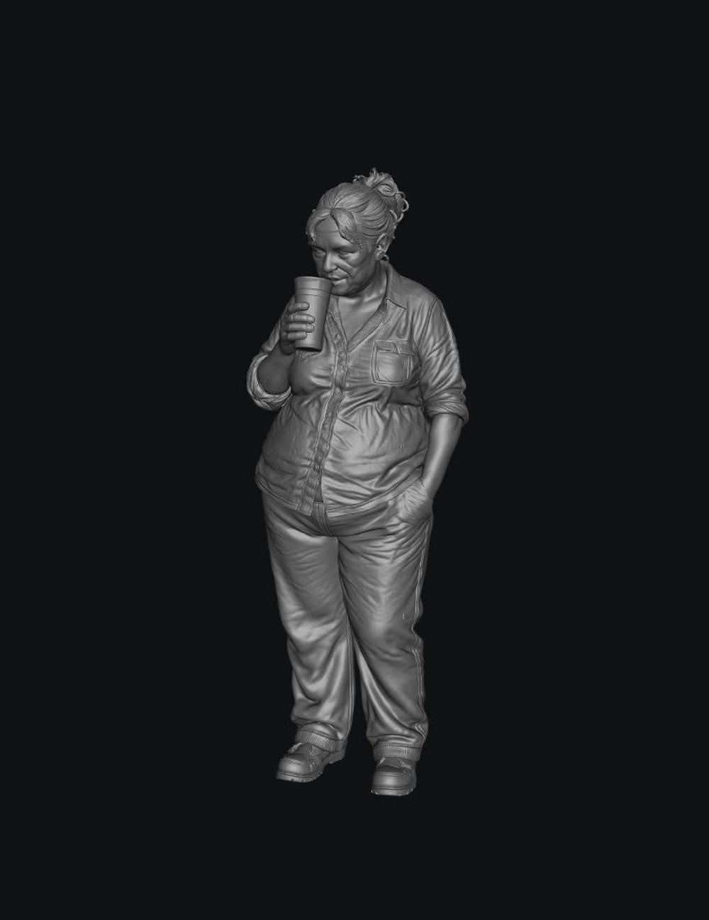 SW9568 People Drinking Fat Female 3 1:35/1:32 Scale 'Hand Painted'