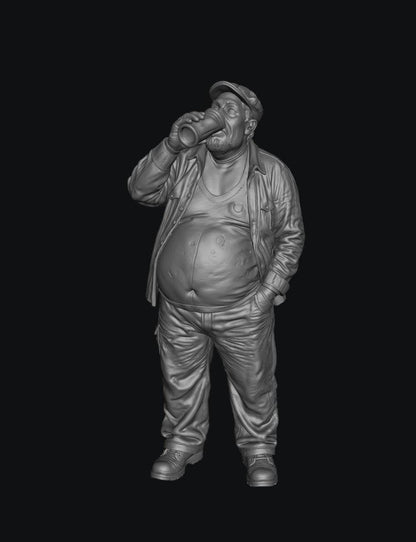 SW9568 People Drinking Fat Male 4 1:35/1:32 Scale 'Hand Painted'