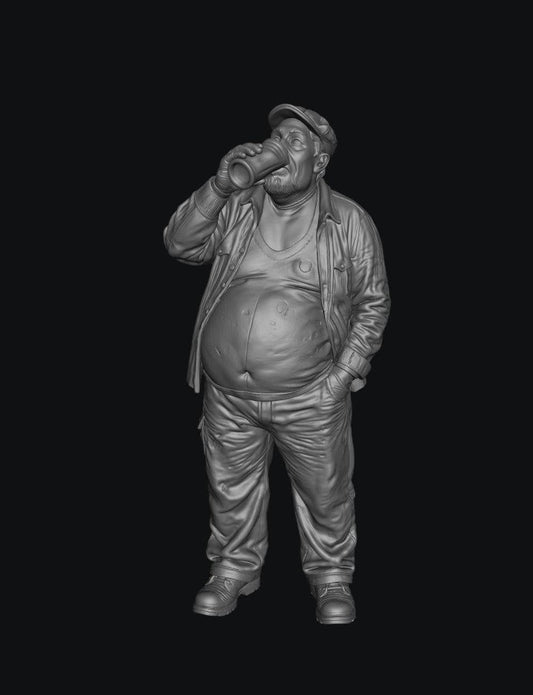SW9568 People Drinking Fat Male 4 1:35/1:32 Scale 'Hand Painted'