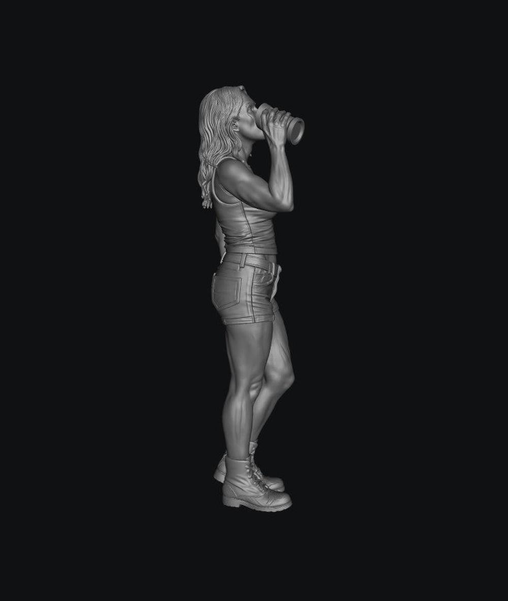 SW9568 People Drinking Thin Female 2 1:35/1:32 Scale 'Hand Painted'