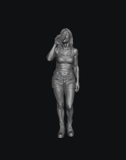 SW9568 People Drinking Thin Female 2 1:35/1:32 Scale 'Hand Painted'