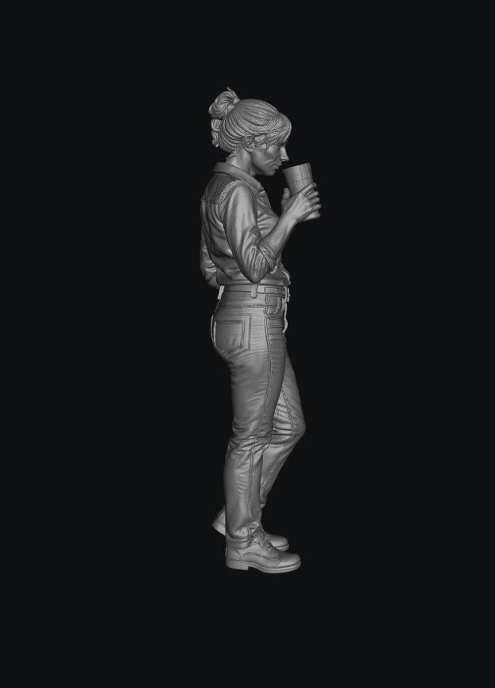 SW9568 People Drinking Thin Female 3 1:35/1:32 Scale 'Hand Painted'